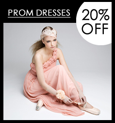 Prom Dresses. 20 percent off.